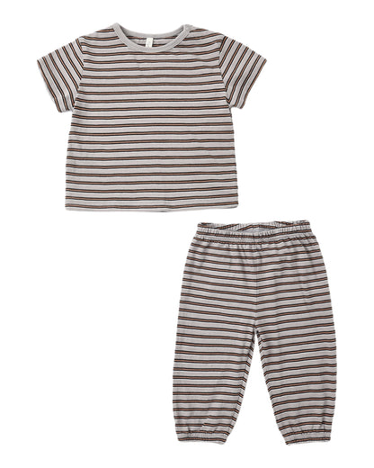 Rylee + Cru Jersey Tee + Pant Set Vintage Stripe