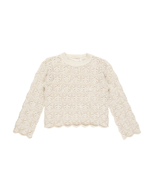 Rylee + Cru Crochet Knit Pullover