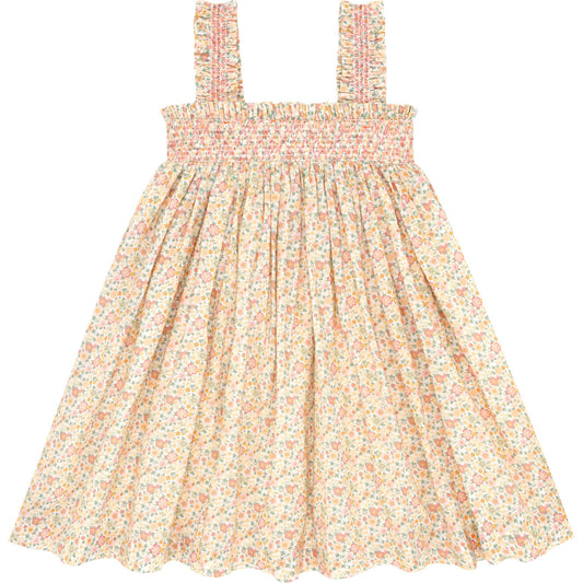 Minnow Smocked Square Neck Ruffle Strap Dress