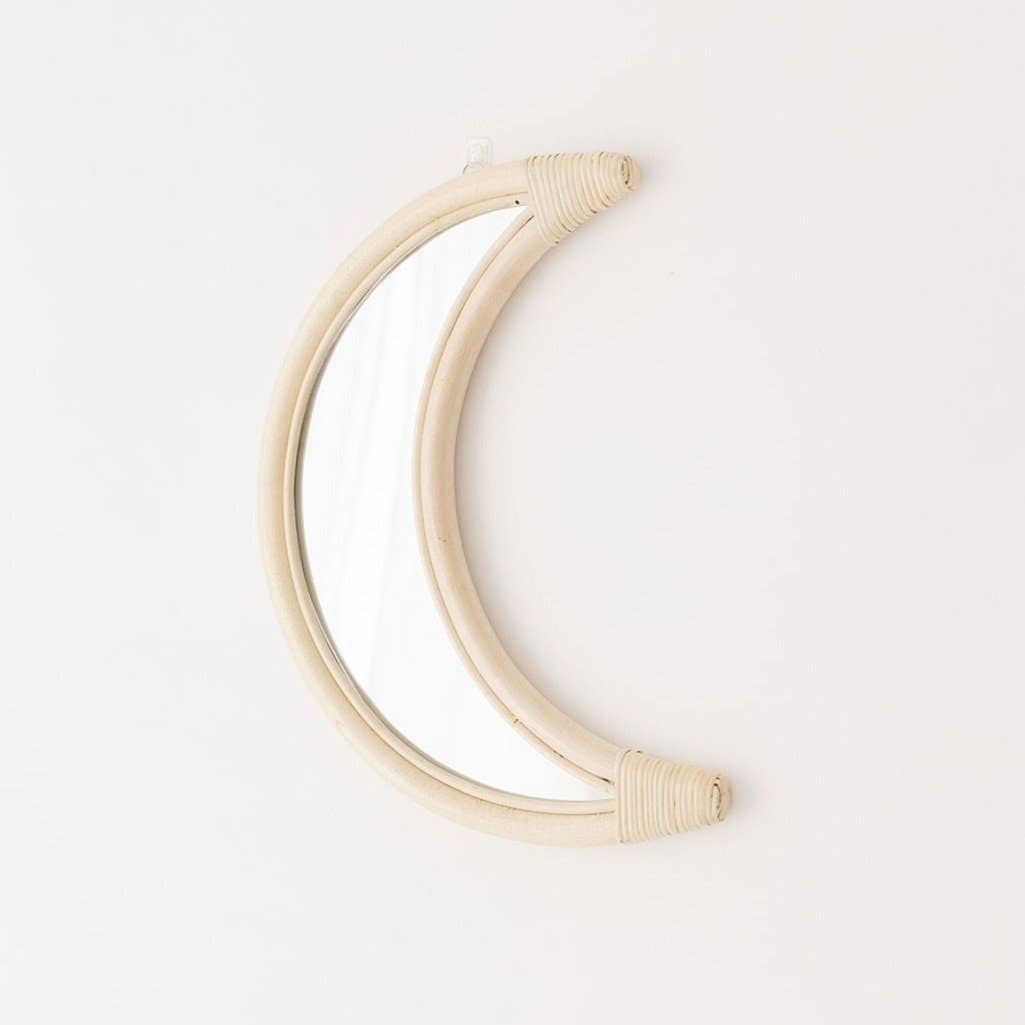 Hunter and Nomad - Rattan Mirror - Crescent Moon