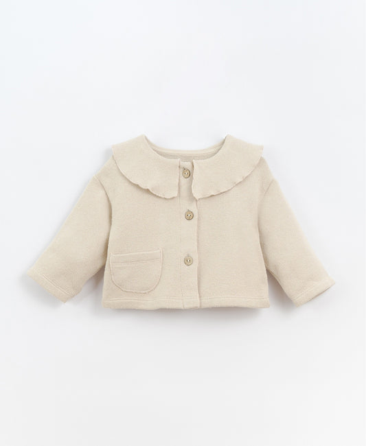 Play Up Jersey Knit jacket w/ Peter Pan Collar