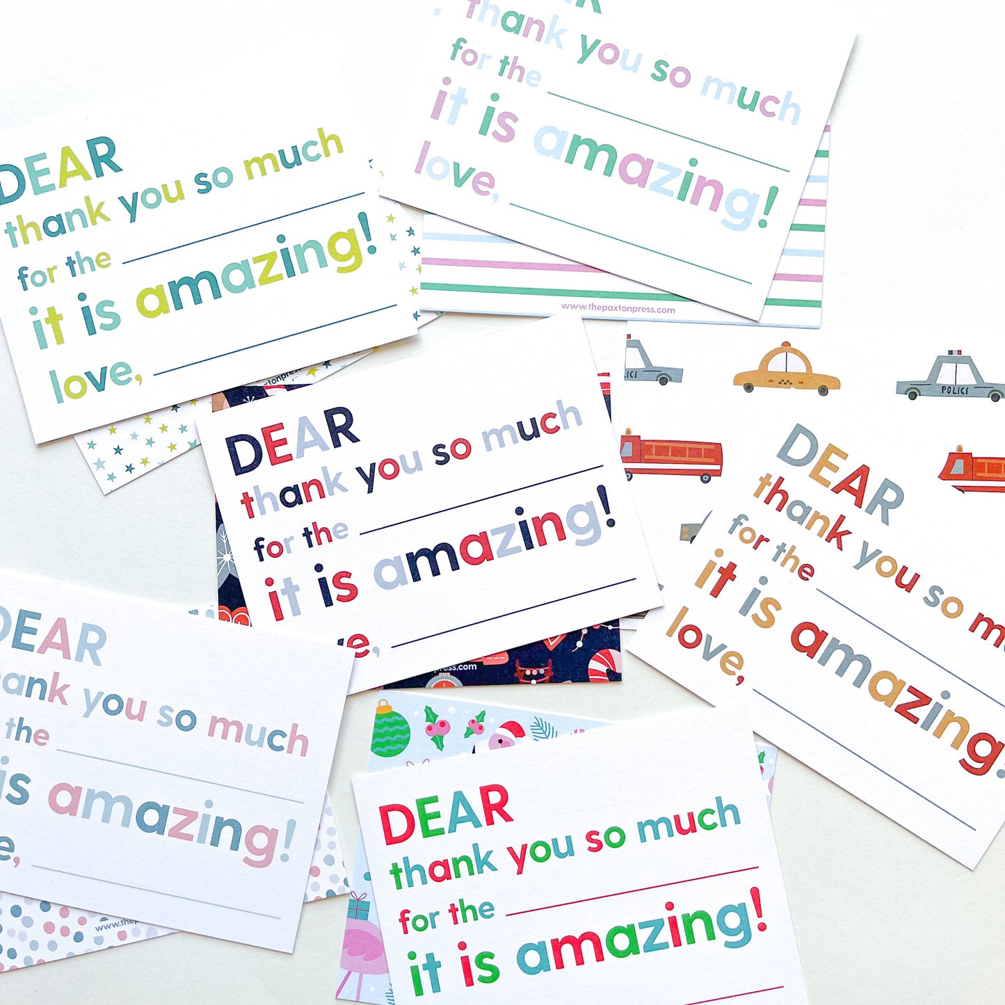 The Paxton Press - Kids Fill-in-the-blank Thank Yous (Multiple Color Options!)