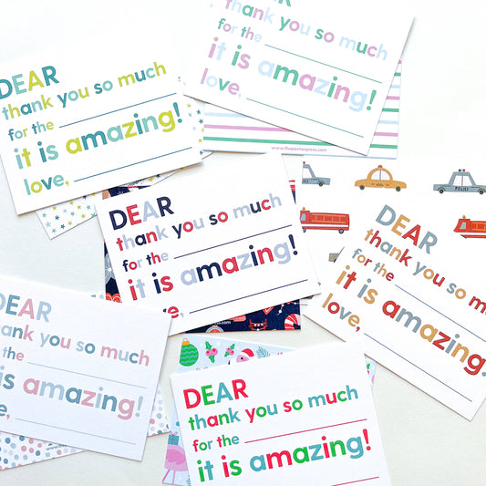 The Paxton Press - Kids Fill-in-the-blank Thank Yous (Multiple Color Options!)