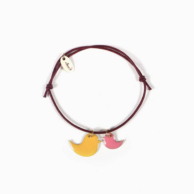 Titlee - Bracelet oiseaux BIRD (safran-fraise) - BIRD bracelet