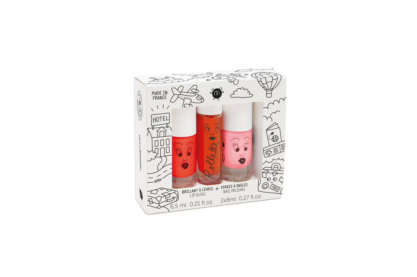 Nailmatic USA - Set : 2 nail polishes + 1 lip gloss