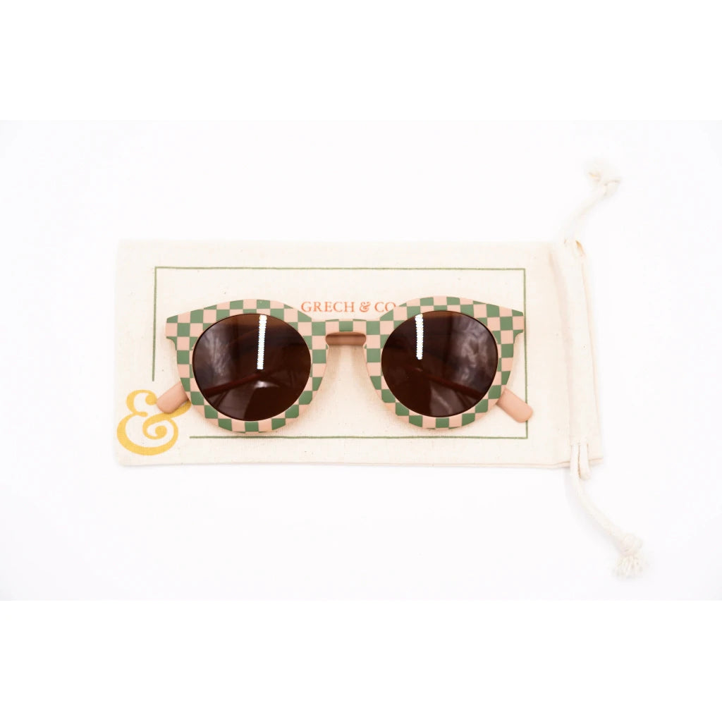 Grech & Co. POLARIZED SUNGLASSES- KIDS - CHECKS SUNSET + ORCHARD
