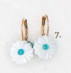 River Song White Chrysanthemum Mother Of Pearl Earrings