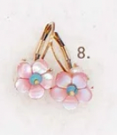 River Song Pink Mother Of Pearl flower Earrings