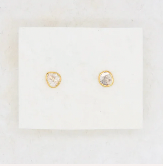 River Song Golden Diamond Studs