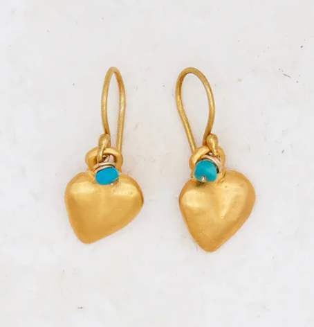 River Song Sweetheart Milagro Earrings w/Turq. Detail