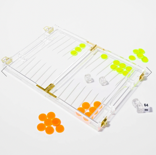 SUNNYLiFE Mini Lucite Backgammon