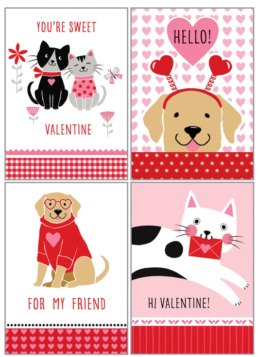 GINA B DESIGNS - Kids Valentine Pack - Cats & Dogs