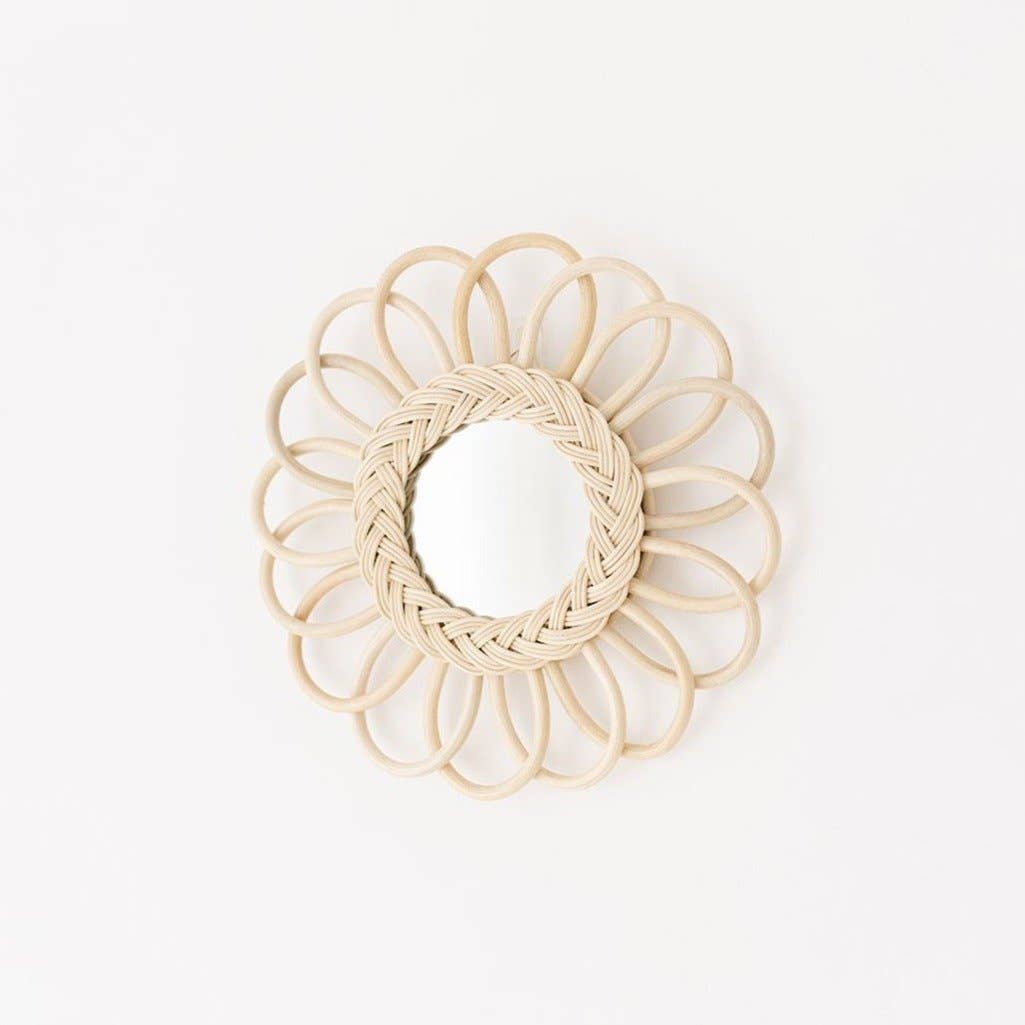 Hunter and Nomad - Rattan Mirror - Flower Small